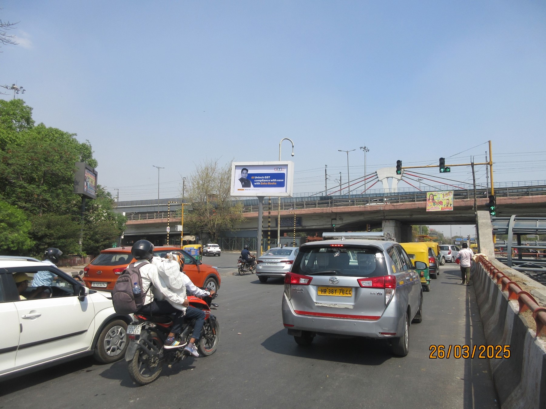 Unipole Advertising in Moolchand Crossing – Ring Road Towards Ashram