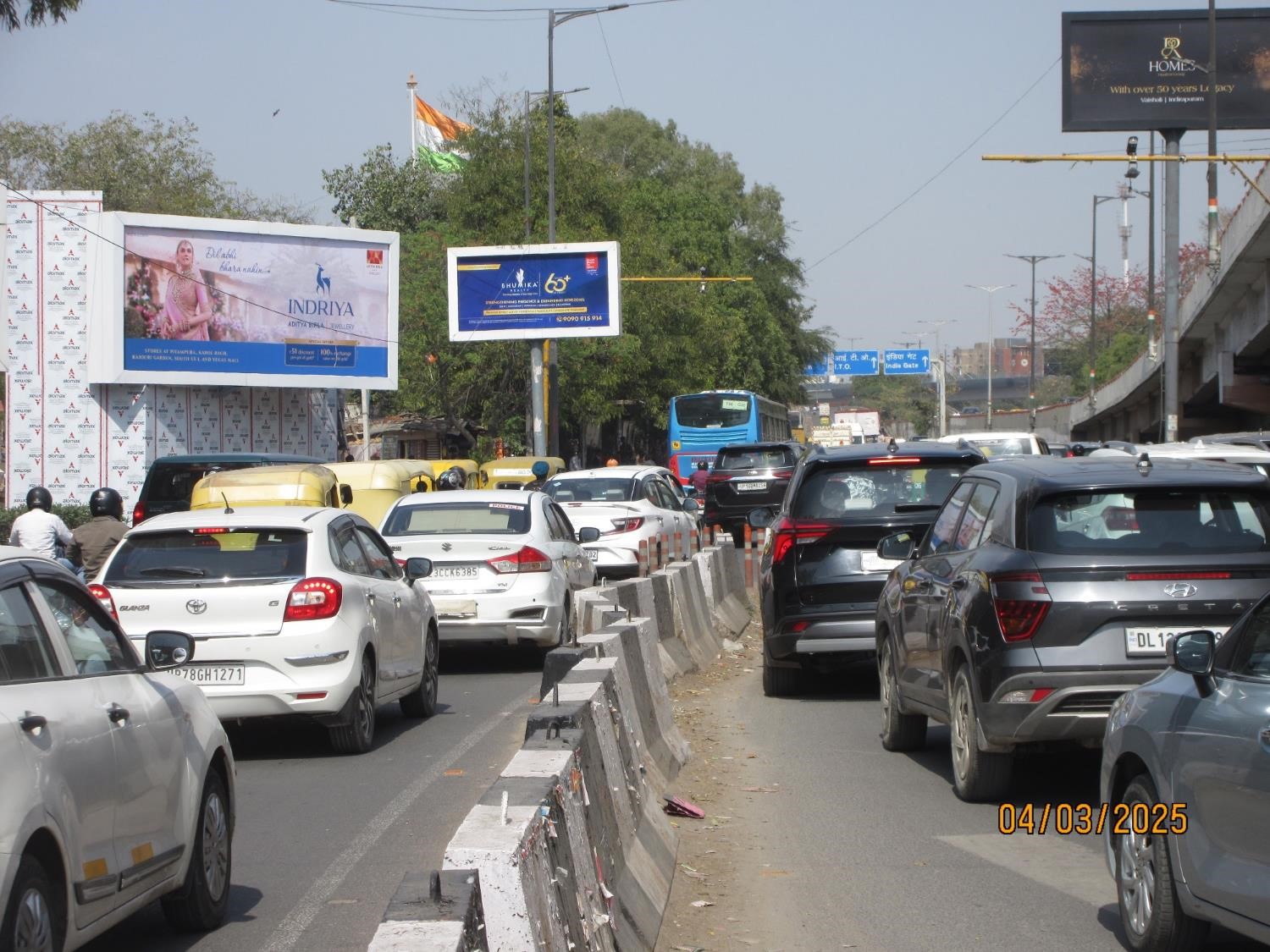 Unipole Advertising in Andrews Ganj BRT Corridor