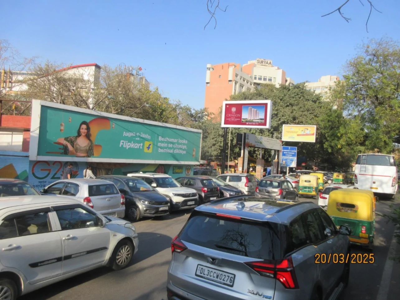 Unipole Advertising in New Friends Colony Market – Outside McDonalds